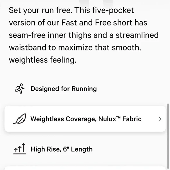 Lululemon Lavender Fast and Free with pockets Shorts - like new - Picture 9 of 9